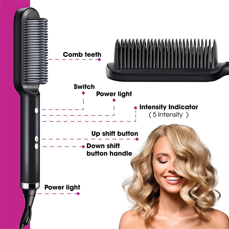 VelvetHalo NEW 2 in 1 Hair Straightener + Comb